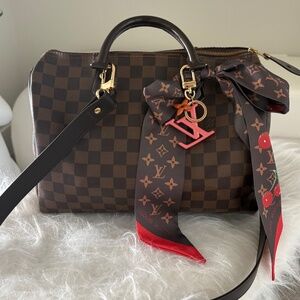 Louis Vuitton Speedy 30 Damier Ebene Excellent Condition Crossbody SD1135